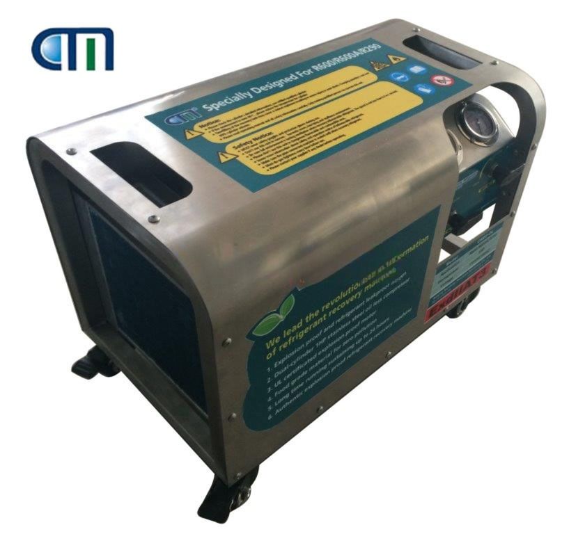 1HP Dual Cylinder Refrigerant Recovery System Explosion Proof R32 R290 Recovery Charging Machine Ac Recharge Machine