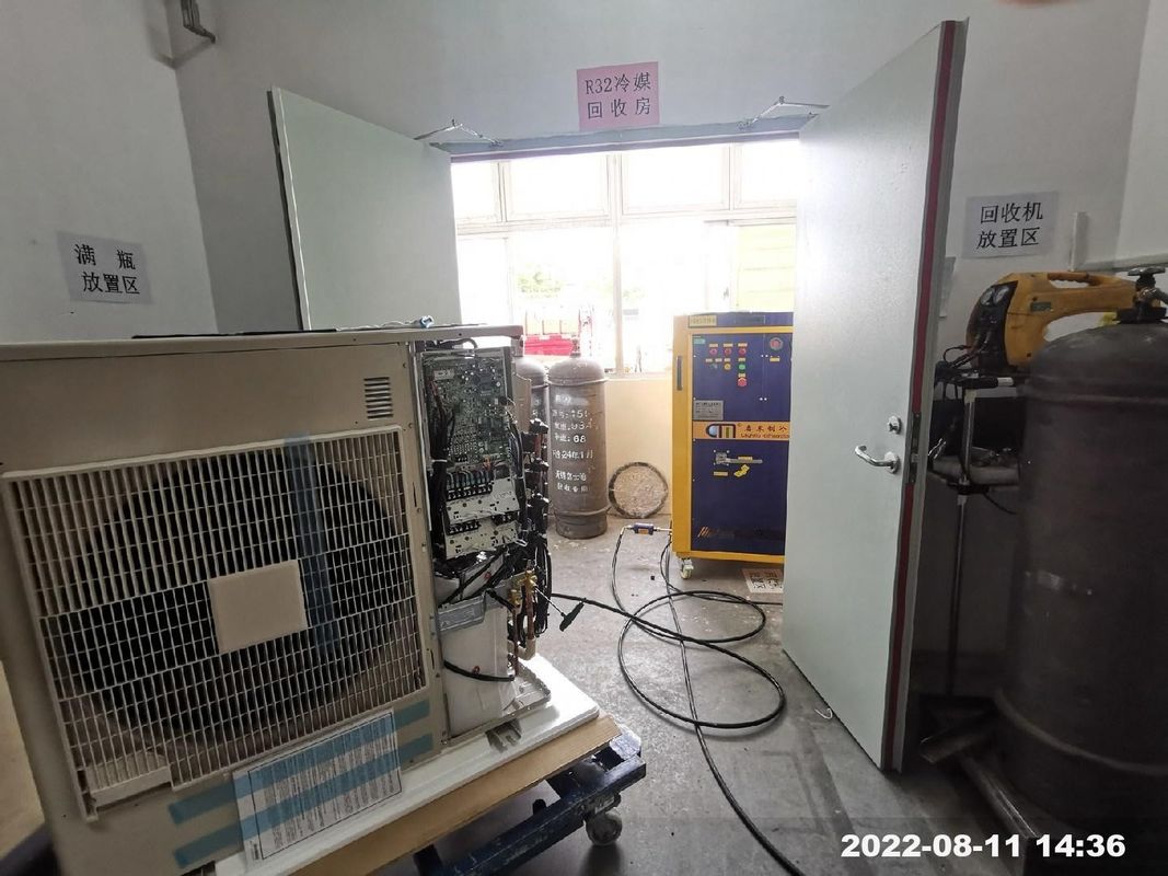 R290 R32 Refrigerant Recovery Machine 4HP Oil Less Explosion Proof Recovery System AC Charging Recharge Machine