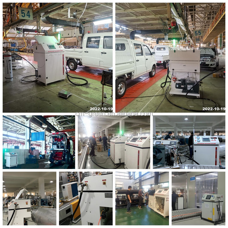 R600A AC Refrigerant Charging Machine Ac Production Line Refrigerant Vacuum Recovery Filling Station For Ac Chiller Ice Machine