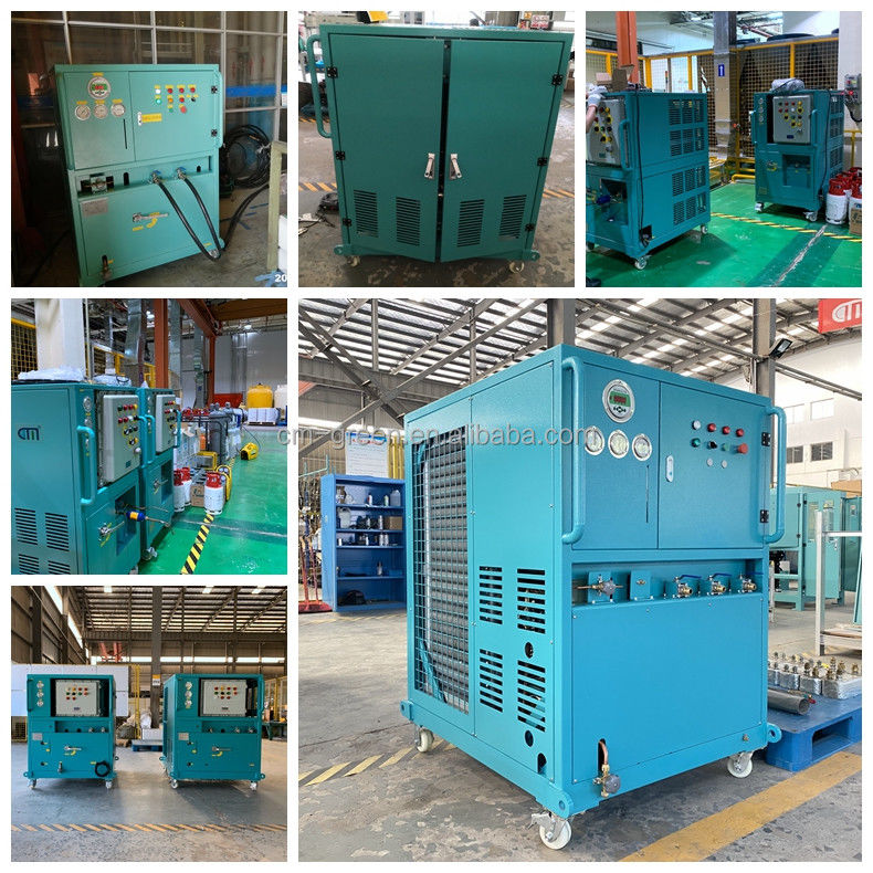 10HP refrigerant vapor recovery unit full oil less large displacement refrigerant recovery machine gas charging machine