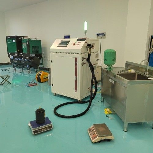 Car A/c Freon Automatic Charging Station R134a R1234yf Gas Refrigerant Charging Equipment Single Charging Gun Refrigerant Filling Machine